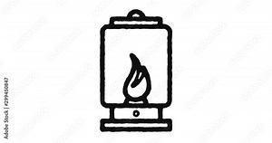 Lantern outline icon animation footage/video. Hand drawn like symbol animated with motion graphic, can be used as loop item, has alpha channel and it's at 4K video resolution.