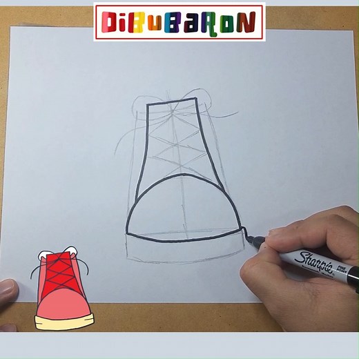 como dibujar zapatos de frente | Dibujos faciles | DibuBaron