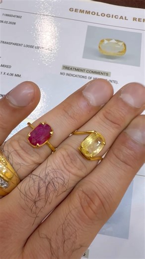 Sri Lankan sapphire & Burmese ruby: two rings, pure fire at ₹3.68L.