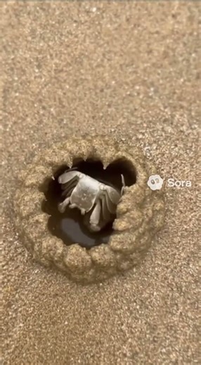 This is how a crab builds its house! #animals #crab