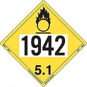 Labelmaster ZEZ61942 UN 1942 Oxidizer Hazmat Placard, E-Z Removable Vinyl (Pack of 25)