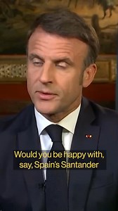 15K views · 61 reactions | President Emmanuel Macron said he would be open to seeing a major French bank being taken over by a European Union rival in order to spur the deeper financial integration he sees as critical for the bloc’s future prosperity. https://trib.al/qlapA9x | Bloomberg | Facebook