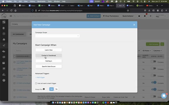 Setting up a Smart Campaign on kvCORE