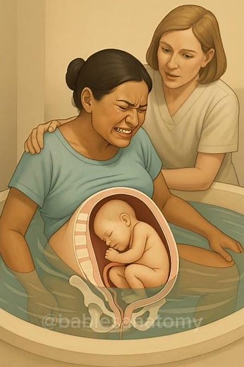 Water Birth Explained Baby Position During Labor #waterbirth #baby #pregnancy #midwife #shorts