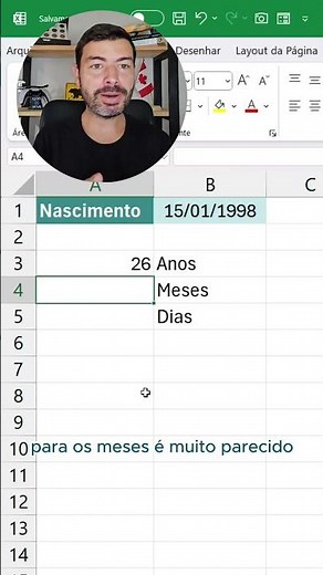 How to calculate full age in Excel in years, months, and days. #excel