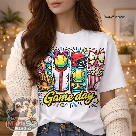 PNG Baseball Softball Illustration Bright Color Pop Art Sports Collage 300 DPI Digital Download - Etsy