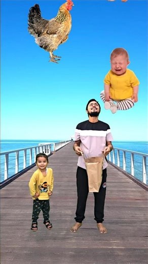 Flying crying babies catching vs alien & bee vs dog, hen, scooty - Funny vfx magic