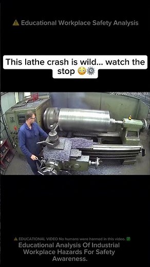 ⚠️ INSANE Industrial Lathe CRASH Stops Cold 😳⚙️ #workfails
