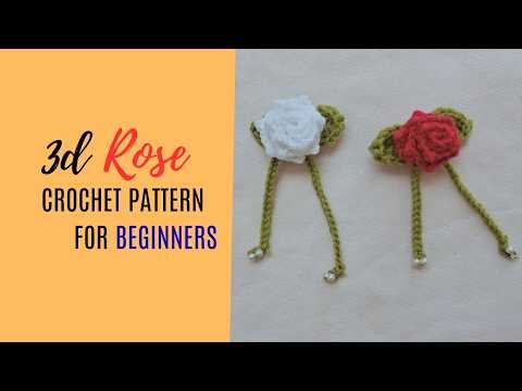 Crochet 3d rose for beginners🌹Easy crochet rose tutorial for beginners💯#crochet #trending #trending