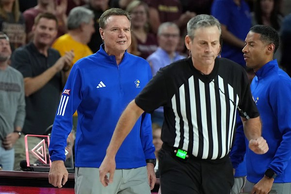 Kansas coach Bill Self ejected after erupting on officials over foul on Darryn Peterson in loss to Arizona State