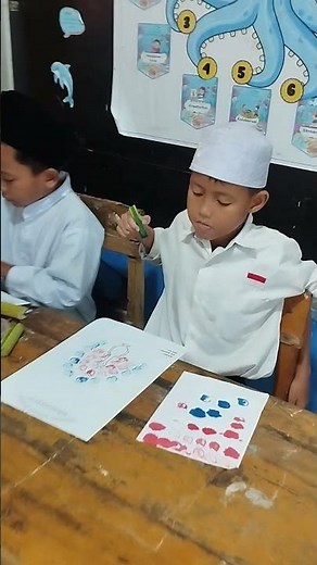 belajar teknik cetak sederhana | pelepah pisang| seni rupa kelas 3 #belajar