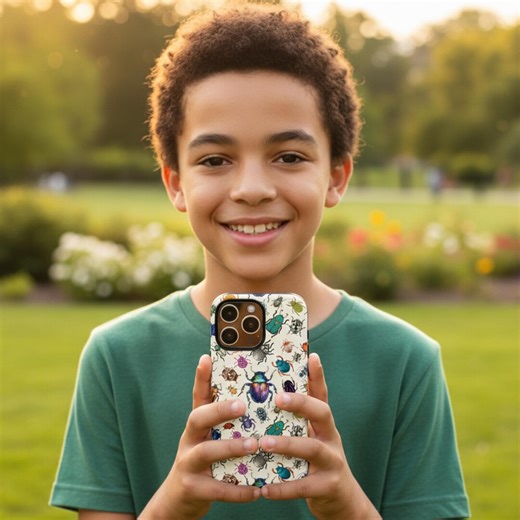 Colorful Beetle Pattern Phone Case | Tough Case - Etsy