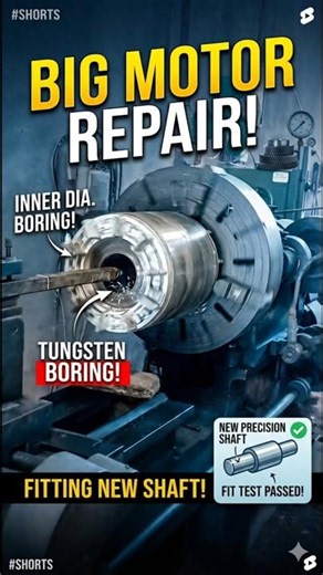 Fixing a Broken Motor Rotor! Deep Inner Diameter Boring 🛠️.#perfection #mechanical #engineering.