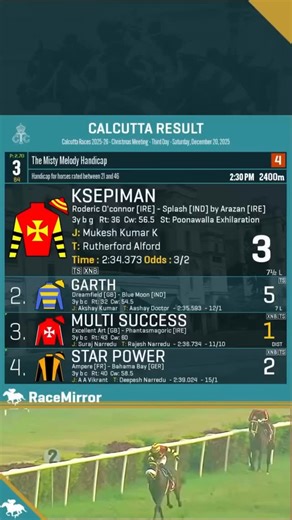 Akash Arya on Instagram: "#🐴 #horselove THE MISTY MELODY HANDICAP WINNER KSEPIMAN JOCKEY M.K."