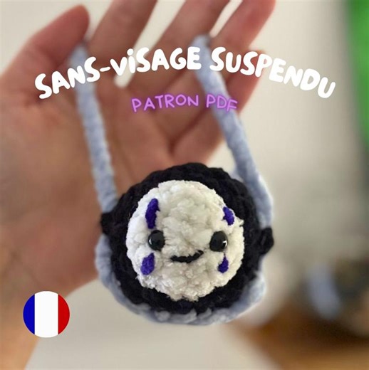 Crochet Pattern No Face Hanging – Car Mirror Decoration PDF (FR) | Amigurumi Beginner | Spirited Away - Etsy