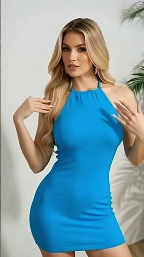 Simply Stunning 💎 Blue Halter Mini Dress