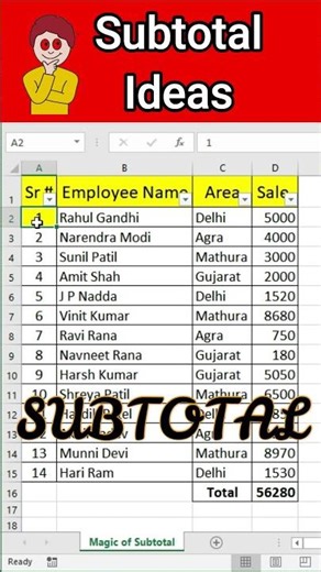 💡 Subtotal Ideas in Excel | 🛺 Auto update Serial Number and Grand Total | Subtotal Hacks in Excel |