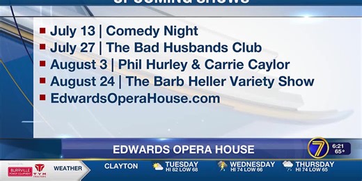Check out upcoming events at the Edwards Opera House