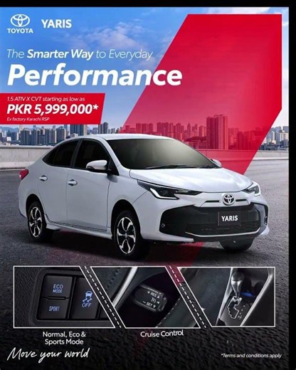 Toyota Yaris 1.5 ATIV X CVT delivers smooth everyday performance with Eco.