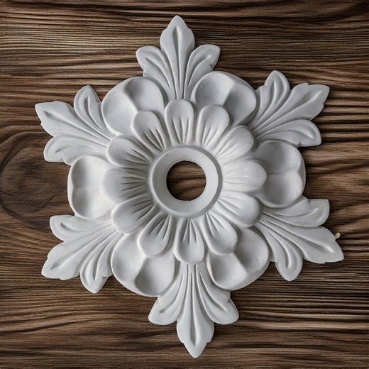 Flower Ceiling Rosette: 27cm Plaster Medallion, Light Fixture Decor - Etsy UK