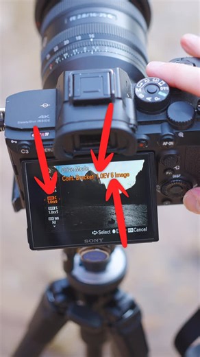 Austin James Jackson | Landscape Photography Tips and Tricks on Instagram: "HDR Bracketing can be confusing if you don’t know which settings to use. And depending on the camera and the scene’s dynamic range, your settings will vary! First, it’s important to know what all of the numbers mean. Generally, you will have a number next to “EV”, which means how many stops each image will vary by. For example, if you use 2EV, your images will increase or decrease by 2 stops from the original. The second