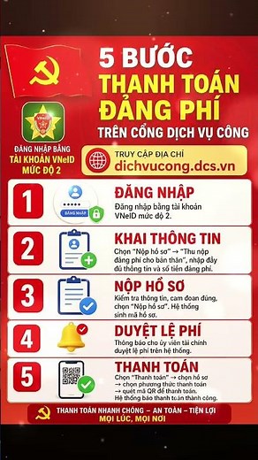 Hướng dẫn nộp Đảng phí chỉ với 5 bước đơn giản #shorts #dangphi #dichvucong