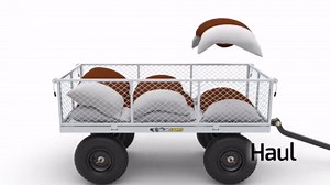 Gorilla Carts Heavy Duty Utility Cart, All Terrain Garden Wheelbarrow Wagon, 1200 Lb, Yellow - Gardening Equipment for Yard, Lawn, and Outdoor Use