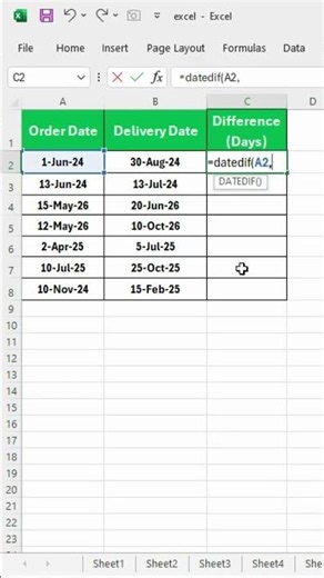 How to find date difference in excel like a pro #excel #shorts