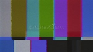 VHS. No Signal. SMPTE Color Bars with VHS Effect. Old CRT TV Color Rendering Test with Text - NO SIGNAL. SMPTE Color Stock Footage - Video of signal, video: 232305156