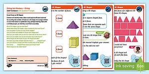 Year 2 Diving into Mastery: Step 8 Count Faces on 3D Shapes Activity Cards