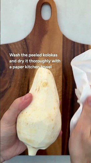 How to prepare kolokas (taro root) for frying 🧑‍🍳