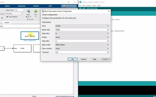 Serial Communication MATLAB (Simulink) and Arduino (English) 串口通信