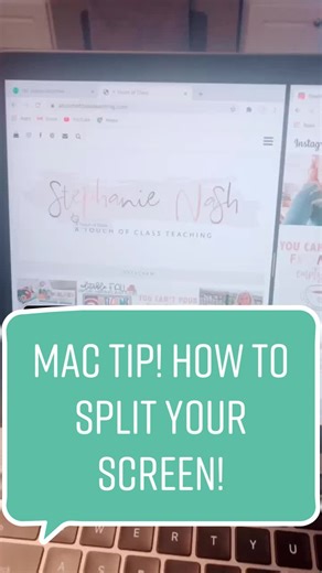 How to quickly and easily split your screen using a Mac. #learnontiktok #tiktokpartner #techtip #teacherhacks #didyouknow #1stgradeteacher