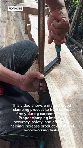 Manual Wood Clamping Process | Precise Carpentry Work for Better Productivity