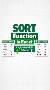 How to Use SORT Function in Excel | Single and Multiple Column Sorting