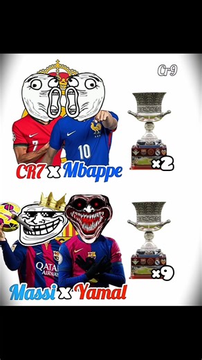 Ronaldo🇵🇹 X Mbappe🇨🇵 Vs Massi🇦🇷 Yamal🇪🇸. #football #tranding #shorts