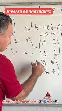 Inverse of a 2x2 matrix. Adjoint method. Part 2