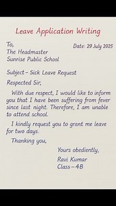 How to write an application for leave।।#englishlearning #dailyenglish #fluentenglish #learnenglish #viralreels #englishpractice #englishspeaking #spokenenglish #basicenglish #english | Strong Being