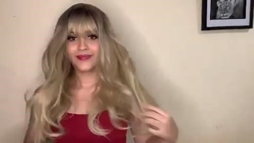 blonde wig with bangs