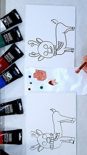 How To Paint And Draw Rudolph The Red-Nosed Reindeer | Easy Holiday Art For Kids And Adults