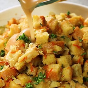 28K views · 164 reactions | Classic Stuffing Recipe is an easy to make, Thanksgiving tradition! You’ll love this flavor packed stuffing and you can even make it ahead! Full Recipe: https://thesaltymarshmallow.com/classic-stuffing-recipe/ | The Salty Marshmallow | Facebook