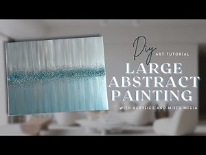 How to create a large abstract painting / DIY wall decor / easy art tutorial / Glitter art