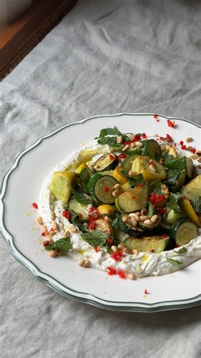 Natalia Rudin on Instagram: "This is the perfect dish to enjoy in the summer, courgettes are at their best and I picked these ones from my garden!! Find the recipe in my cookbook! Link in bio!"