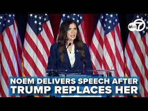 Kristi Noem delivers speech after President Trump announces she is out as DHS Secretary