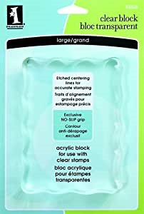 Inkadinkado Acrylic Large Mounting Block for Clear Stamps, 3.7’' W x 5'' L
