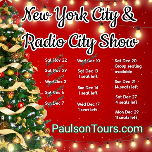 Selling Fast! Many dates are sold out. BOOK NOW! | Paulson Tours Inc.