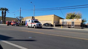 9.8K views · 84 reactions | PAIZ Security Guard trapped in between his Security vehicle and a Wall. This occurred on 6th street east just north of Palmdale blvd. A witness on scene stated she reversed his vehicle so he was no longer trapped. It appeared he has atleast a broken leg and was transported to a local hospital . No further details at this time... | AV News Crew Page | Facebook