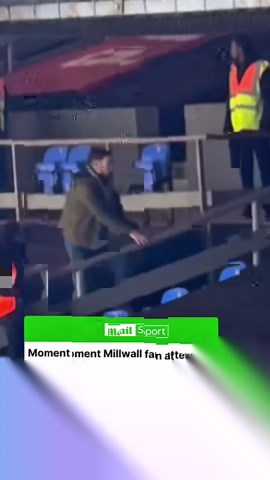 Footage has emerged of a Millwall fan attempting to take on an entire Crystal Palace stand by himself 😲 | Daily Mail Sport