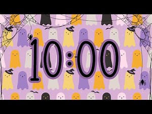 Cute Ghost 10 Minute Timer – Halloween Classroom Countdown with Time’s Up Sound