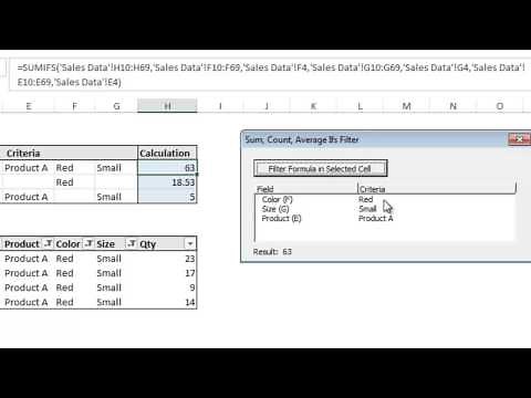 Excel SumIfs, CountIfs, AverageIfs Analyze & Filter Add-in